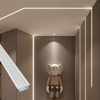 Profilé de plafond linéaire d'angle 2010A en alliage d'aluminium argenté, profilé en T anodisé, dimmable pour miroir en verre