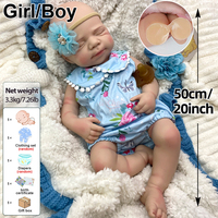 Poupée Reborn en Silicone Souple Lavable de 50 CM, Bouche Ouverte, Aspect Réaliste, Compagnon de Guérison, Collection d'Art, Vente en Gros