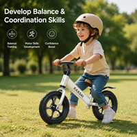 Bicicleta de equilibrio ligera para niños, tamaño personalizado, aprobada por EN71, bicicleta de empuje para niños pequeños para el desarrollo temprano del equilibrio