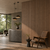 Panneau mural acoustique en MDF chêne blanc pour la rénovation d'appartements et d'hôtels