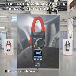 Multimètre à pince CEM DT-9382 True-RMS, sonde de courant flexible 2000A, courant AC/DC 2000A, tension AC 1000V, diode, capacité numérique - Product Image 2