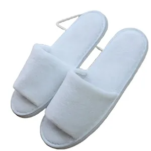 Custom Luxury Hotel Disposable Slippers Hotel Coral Velvet White Slippers Soft Eva Sole Resort Spa Hot Spring Slipper