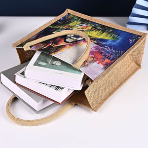 Bolsa de Compras de Yute y Algodón Ecológica Grande al por Mayor con Asas, Personalizable con Logotipos, para Playa o Compras - Product Image 3