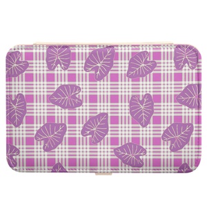 Aloha Hawaii Purple Kalo Design <b>Small</b> Gift Travel Jewelry <b>Case</b> Travel Jewelry Box Custom Logo Travel Jewelry Organizer for Girls - Product Image 2