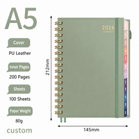 Agenda d'entreprise personnalisé avec impression de logo sur mesure, couverture en cuir PU aux coins arrondis, carnet d'adresses professionnel en tissu