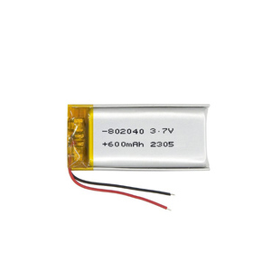 แบตเตอรี่ลิเธียมโพลิเมอร์แบบชาร์จได้ 802040 <span class=keywords><strong>3</strong></span>.7V 600mAh รุ่น LP802040 แบตเตอรี่ลิโพ Akku - Product Image 2
