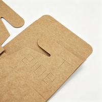 Boîtes en papier kraft recyclé imprimées sur mesure avec fenêtre découpée et trou de suspension Euro pour emballage de détail écologique