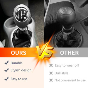 Car Gear <b>Knob</b> 5592 Leather 5-Speed Drilled Ergonomic <b>Shift</b> <b>Knob</b> For Manual Transmission Vehicles - Product Image 1