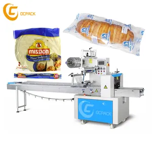 Machine à emballer horizontale automatique de pain de pita de pain de croissant de tortilla