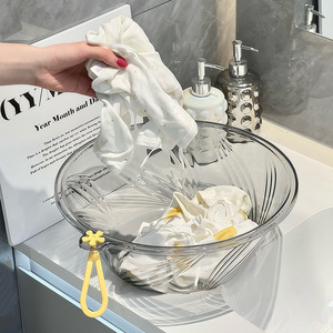 Transparent Thickened Laundry <b>Basin</b> <b>Round</b> Pet Material Wall Mounted Washbasin For Home Kitchen Use - Product Image 1