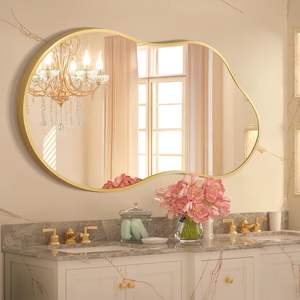 <span class=keywords><strong>Espejo</strong></span> de Baño Iluminado de Diseño Moderno, <span class=keywords><strong>Espejo</strong></span> de Pared de Forma Irregular <span class=keywords><strong>con</strong></span> Lentes Plateadas de 5 mm para Uso en Hoteles - Product Image 4