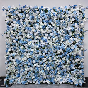 Fabricante mayorista de paredes de flores artificiales azul cielo, decoración de fondo de rosas de seda para bodas - Product Image 4