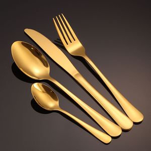Ensemble de couverts en acier inoxydable, couteau, fourchette, cuillère, couteau à steak, cuillère à thé, cuillère à glace, couleur unie, pour la restauration - Product Image 2