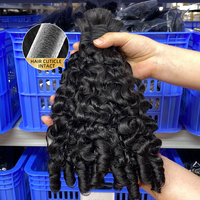 Cheveux Indiens Bouclés Naturels en Vrac de France, Cheveux Vierges à Tresser, Double Trame Faite à la Machine, Pointes Épaisses et Saines, Tissage Longue Durée