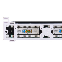 Panel Kabel Patch Ethernet Cepat Terstruktur 19 Inch 1U Rack Mount 12 Port Cat5 UTP Dual IDC 110 Krone RJ45 100MHz T568A/B