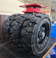 Roues pivotantes robustes en caoutchouc massif de 2500 kg et 12 pouces pour remorques, conçues pour rouler sur terrains accidentés et accidentés