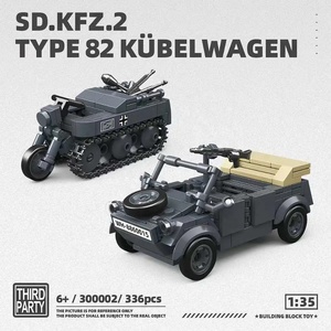 Nuovo Arrivo Modellino Auto Militare Tedesca Kettenkrad in Plastica Scala <span class=keywords><strong>1</strong></span>:35 Seconda Guerra Mondiale Giocattolo con Blocchi da Costruzione - Product Image 2