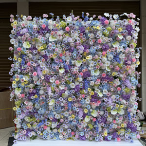 EG-E112 Fondo de Pared con Flores para Boda, Fondo Fotográfico, Decoración para Eventos, Fiesta, Flores Artificiales Rosas - Product Image 3