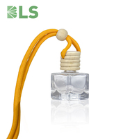 Flacon vide de 10 ml pour diffuseur de parfum de voiture suspendu, personnalisable OEM, pendentif désodorisant givré, flacon en verre diffuseur d'arômes avec bouchon en bois