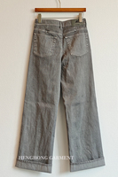 Jean droit femme tendance streetwear OEM Y2K en denim semi-transparent gaufré, déchiré et évidé, taille mi-haute