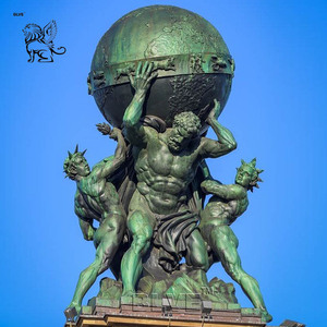 Clásica Estatua de Bronce de <span class=keywords><strong>Atlas</strong></span>, Figura Famosa Decorativa de Gran Tamaño para Exteriores, Escultura de Cobre del Dios Griego Desnudo con la Tierra - Product Image 1
