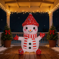 Bonhomme de neige gonflable de Noël de 1,2 m pour décoration de jardin extérieur, ornement de fête et accessoire de spectacle pour les fêtes d'hiver