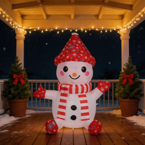 โมเดลตุ๊กตาหิมะเป่าลมขนาด 1.2 เมตร สำหรับตกแต่งงานปาร์ตี้กลางแจ้ง ตกแต่งวันหยุด และใช้เป็นอุปกรณ์ประกอบฉากเทศกาลฤดูหนาว - Product Image 4