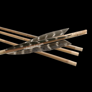 Auto-nock tiro con l'arco frecce di bambù con spirale strisce di piume di tacchino e colonna vertebrale numero su alberi - Product Image 3