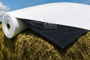 Bâche en film polyéthylène noir et blanc 8 mil anti-UV pour couvertures de fosses de <span class=keywords><strong>ensilage</strong></span>, feuille LLDPE occultante pour la protection des silos et des abris chauffés - Product Image 5