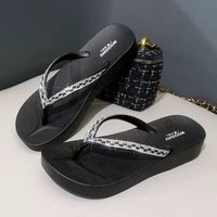 Sandales compensées en EVA personnalisées pour femmes avec strass, plateforme de 4,5 cm, confortables, tendance, pour l'été, la plage, décontractées, à porter au quotidien