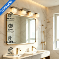 Applique murale extérieure carrée moderne en fer, design linéaire nickelé, LED IP20, durable, 3000K, garantie 3 ans, pour salle de bain