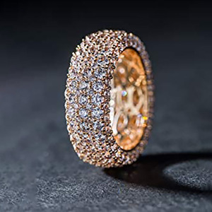 Anello a fascia intera a strati da donna, accessorio scintillante per le dita - Product Image 2