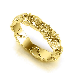Anello di Fidanzamento Vintage con Foglie Traforate per Donne, Elegante Gioiello da Dito alla Moda - Product Image 3