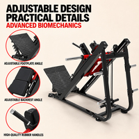 Machine à squats Hack avec plaque de repose-pieds et angles de dossier réglables pour l'entraînement de la force des quadriceps et des fessiers dans les salles de sport commerciales