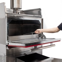 Barbecue au charbon de bois professionnel en acier inoxydable robuste Rebenet avec 2 grilles pour cuisine commerciale CG-2