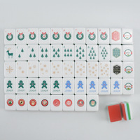 Ensemble de Mahjong Américain Personnalisé pour Noël, 160 Tuiles en Acrylique, Boîte Cadeau Dorée, Impression Casse-Noisette, Vente en Gros, Fabricant, Expédition Rapide