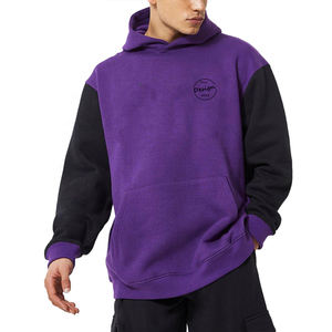 Sfuso Casual due colori nero viola Plain felpe da uomo a manica <span class=keywords><strong>lunga</strong></span> <span class=keywords><strong>felpa</strong></span> <span class=keywords><strong>con</strong></span> <span class=keywords><strong>cappuccio</strong></span> e tasche <span class=keywords><strong>con</strong></span> coulisse da uomo - Product Image 6