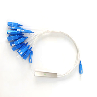 Divisor PLC de Tubo Cuadrado 1x4, Conector SC/APC, Tubo de Acero Rectangular, Mini Divisor de Fibra Óptica sin Bloques