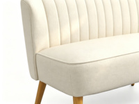 Canapé d'angle en tissu capitonné Ricewhite avec pieds en bois naturel, design moderne durable, compact pour les petits espaces, sans accoudoirs, certifié BSCI