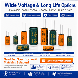 Lorida Usine En Gros Personnalisé 400V 100UF 16*30Mm 450V 6800Uf <span class=keywords><strong>8000F</strong></span> Condensateur Électrolytique - Product Image 2