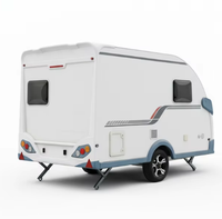 Mini-caravane de style moderne pour 1-2 personnes avec salle de bain intégrée, deux lavabos et un réfrigérateur (sans cuisinière)