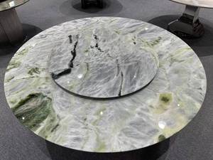 Mesa de comedor moderna hecha a mano de lujo Premium, superficie pulida de calcita de mármol Natural, resistente al agua para villas - Product Image 6