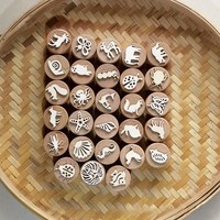 Blocs de tampons décoratifs en bois massif pour motifs de bricolage, tampons en bois pour scrapbooking, journal artistique, décoration, vente en gros personnalisée
