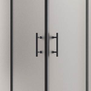 Kamalu KF1000B 80x130 box doccia nero doppio scorrevole stile 8mm vetro opaco telaio In alluminio impermeabile dritto - Product Image 4