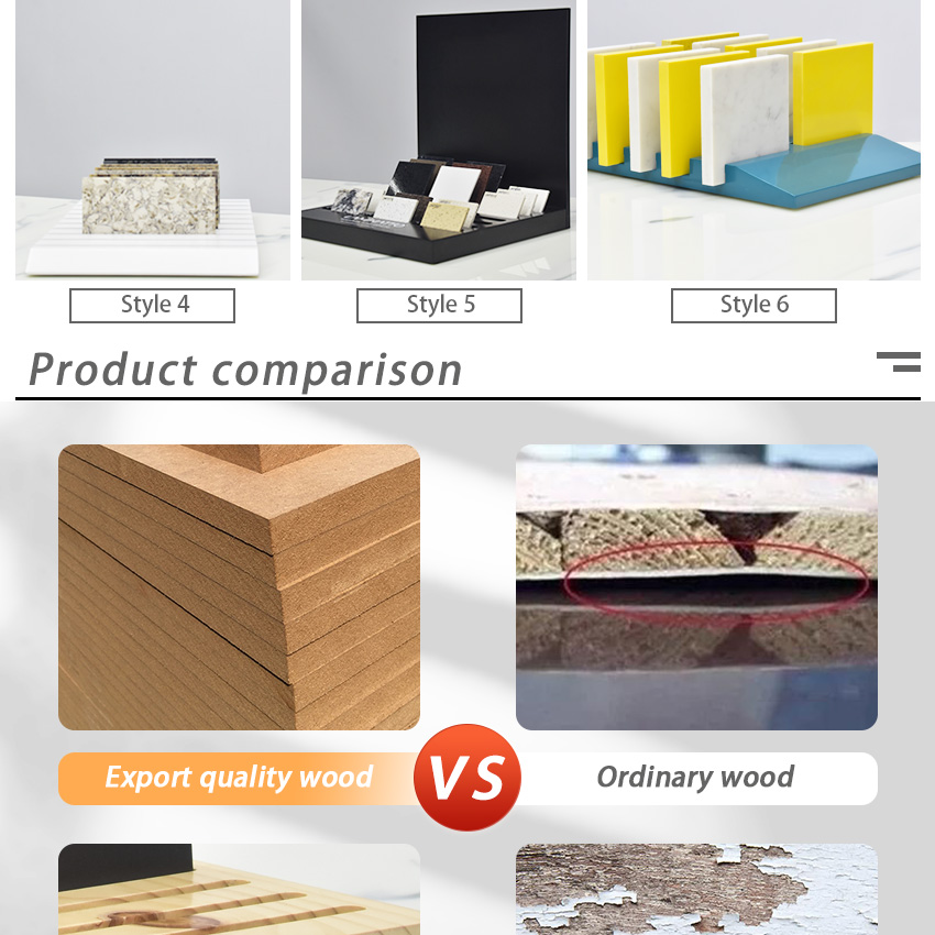 High Quality Wooden Marble Desktop Tile Stand Table Rack Showroom Granite Stone And Quartz Sample Show Countertop For Display