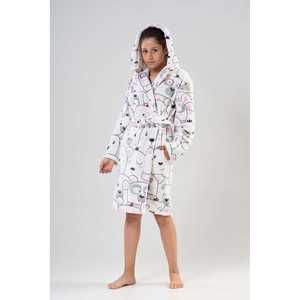 Bata de Dormir para Niñas, Blanca, de Forro Polar, Manga Larga, Estampada, Cómoda - Product Image 4
