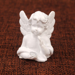 Handmade Resin Praying <strong>Cherub</strong> Baby Wing <strong>Statue</strong> Christmas Poly Angel - Product Image 2