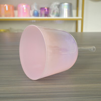 Bol chantant en cristal rose pastel HF Sound Healing Handle, lumière cosmique, bol sonore alchimique portatif, yoga, méditation