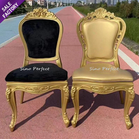Chaises de mariage Louis Royal empilables en plastique PP doré cadre en résine pour hôtel, événement, banquet, mariage