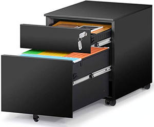 Mobilier De Bureau Sous bureau Mobile Classeur avec Serrure 2 Tiroir Classeur avec Clés - Product Image 6